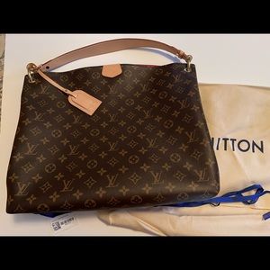Auth Louis Vuitton Graceful MM Classic Monogram Peony Lining Excellent Condition